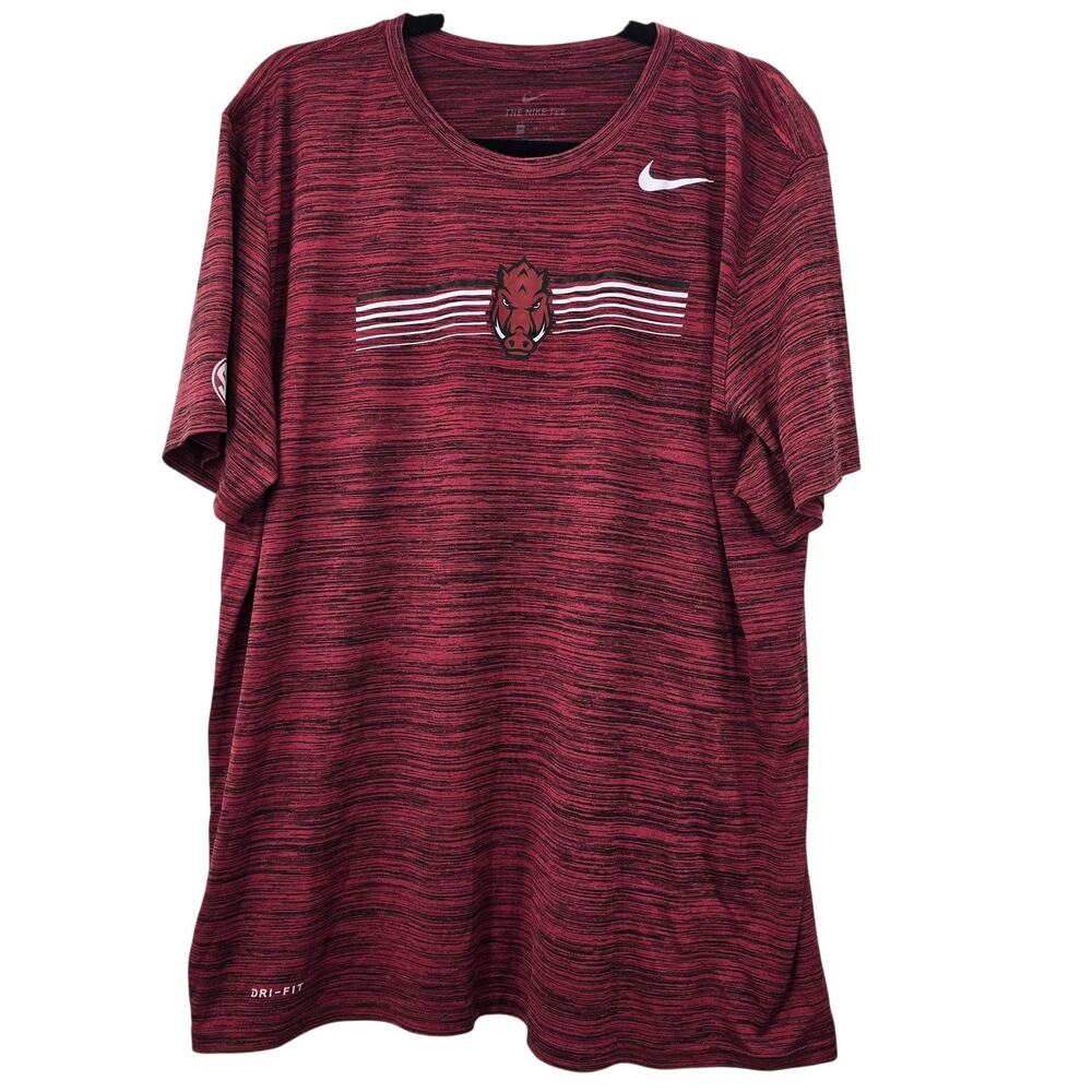 Arkansas Razorbacks Shirt Mens XL Red NCAA Football Nike Dri Fit Heathered - Picture 1 of 10